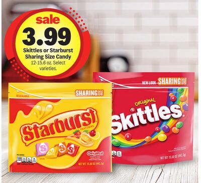 Skittles or Starburst Sharing Size Candy
