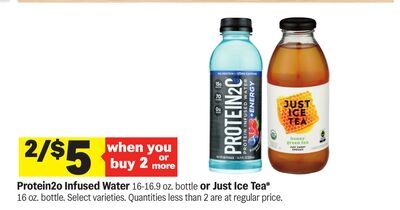 Protein2o Infused Water 16-16.9 oz, bottle or Just Ice Tea*