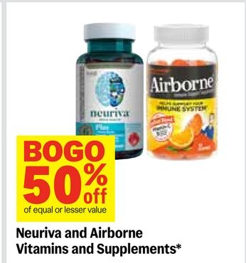 Neuriva and Airborne Vitamins and Supplements*