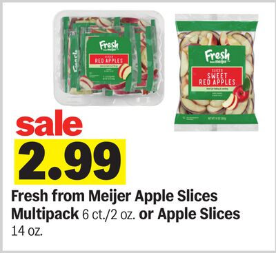 Fresh from Meijer Apple Slices Multipack 6 ct./2 oz. or Apple Slices 14 oz.