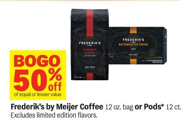 Frederik's by Meijer Coffee 12 oz. bag or Pods* 12 ct.