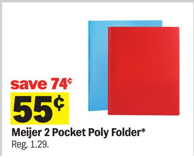 Meijer 2 Pocket Poly Folder*