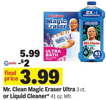 Mr. Clean Magic Eraser Ultra 3 ct. or Liquid Cleaner* 41 oz.
