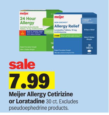 Meijer Allergy Cetirizine or Loratadine