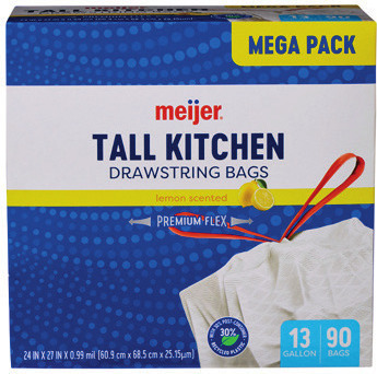 Meijer Kitchen Waste Bags 90-100 ct./13 gallon and Trash Bags 50 ct./33 gallon