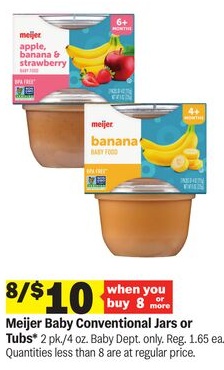 Meijer Baby Conventional Jars or Tubs*