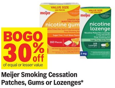 Meijer Smoking Cessation Patches, Gums or Lozenges*