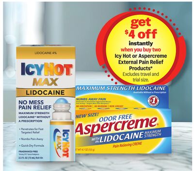 Icy Hot or Aspercreme External Pain Relief Products*