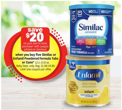 Similac or Enfamil Powdered Formula Tubs or Cans*