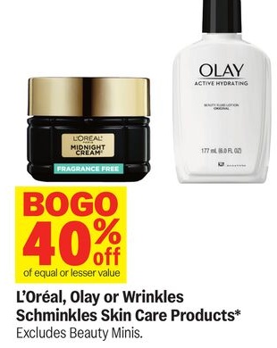 L'Oréal, Olay or Wrinkles Schminkles Skin Care Products*