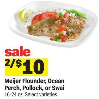 Meijer Flounder, Ocean Perch, Pollock, or Swai