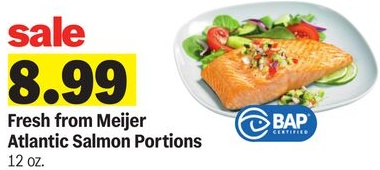 Fresh from Meijer Atlantic Salmon Portions