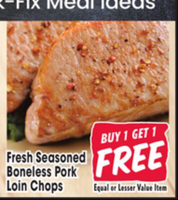 Fresh Seasoned Boneless Pork Loin Chops