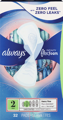 ANY Always Radiant, Infinity, Pure Cotton pads, ZZZ period underwear, liners or L. feminine care