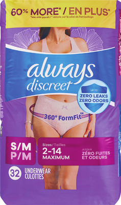 ANY Always Discreet underwear