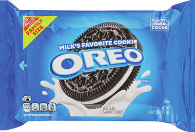 Oreo, Chips Ahoy!, Nutter Butter family size, limited edition 10.68-20 oz, Nilla Waters, Lorna Doone or Honey Maid 10-14.4 oz.
