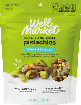 Well Market mixed nuts 8 oz or pistachios 5-8 oz (excludes chocolate covered and olive oil mixed nuts)