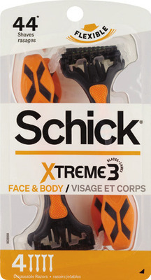 ANY Schick/Skintimate 4 ct., 12 ct. or Schick Xtreme 3 ct. disposable razors.