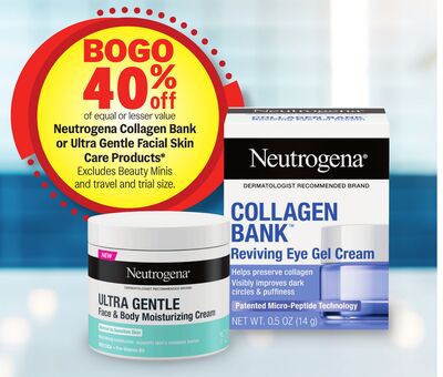 Neutrogena Collagen Bank or Ultra Gentle Facial Skin Care Products*