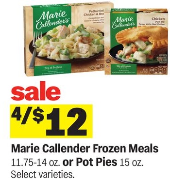 Marie Callender Frozen Meals 11.75-14 oz. or Pot Pies 15 oz.