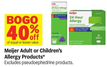 Meijer Adult or Children's Allergy Products*