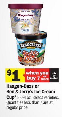 Haagen-Dazs or Ben & Jerry's Ice Cream Cup*