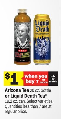 Arizona Tea 20 oz. bottle or Liquid Death Tea*