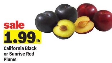 California Black or Sunrise Red Plums