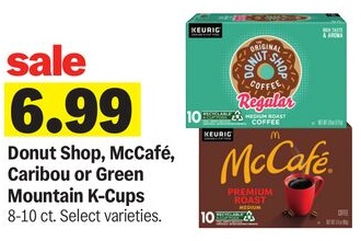 Donut Shop, McCafé, Caribou or Green Mountain K-Cups