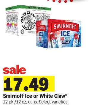 Smirnoff Ice or White Claw*