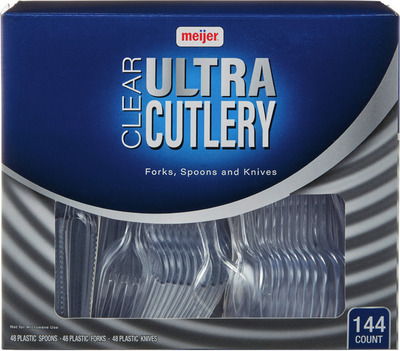 Meijer Plastic Cutlery 144 ct., Paper Plates 10
