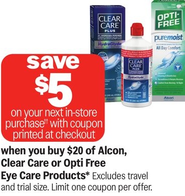 Alcon, Clear Care or Opti Free Eye Care Products*