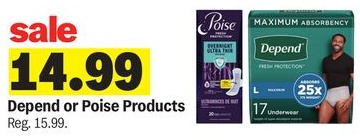 Depend or Poise Products