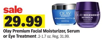 Olay Premium Facial Moisturizer, Serum or Eye Treatment