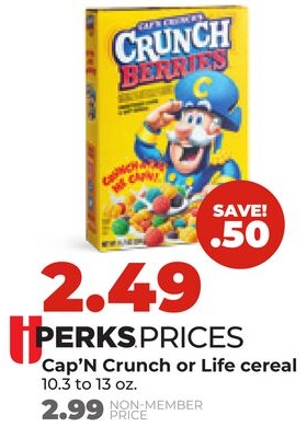 Cap'N Crunch or Life cereal