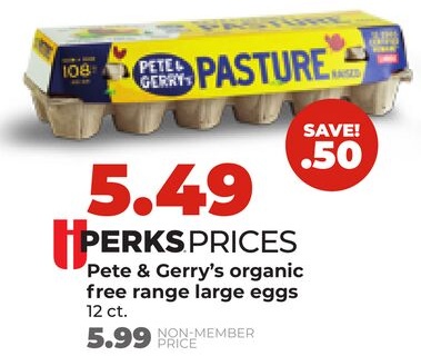Pete & Gerry's organic free range large eggs