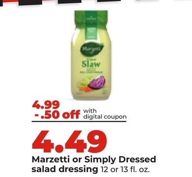 Marzetti or Simply Dressed salad dressing