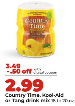 Country Time, Kool-Aid or Tang drink mix