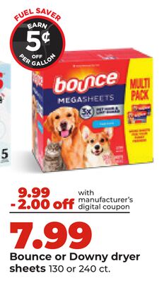 Bounce or Downy dryer sheets