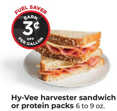 Hy-Vee harvester sandwich or protein packs
