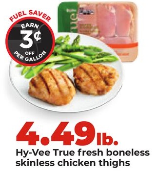 Hy-Vee True fresh boneless skinless chicken thighs