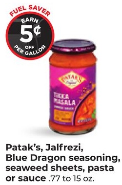 Patak's, Jalfrezi, Blue Dragon seasoning, seaweed sheets, pasta or sauce