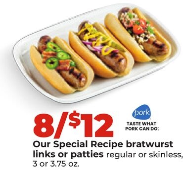 Our Special Recipe bratwurst links or patties