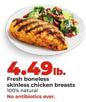 Fresh boneless skinless chicken breasts