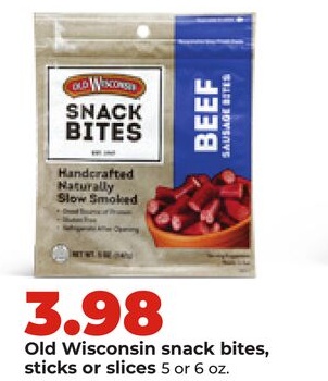 Old Wisconsin snack bites, sticks or slices