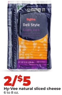 Hy-Vee natural sliced cheese