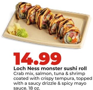 Loch Ness monster sushi roll
