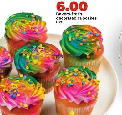 Bakery-fresh decorated cupcakes