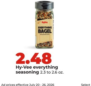 Hy-Vee everything seasoning