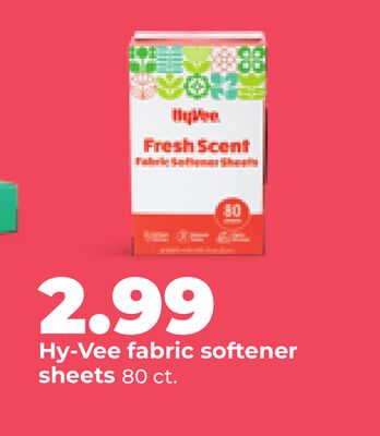 Hy-Vee fabric softener sheets